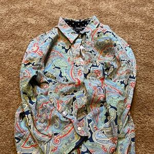 Chaps paisley long sleeve button down shirt